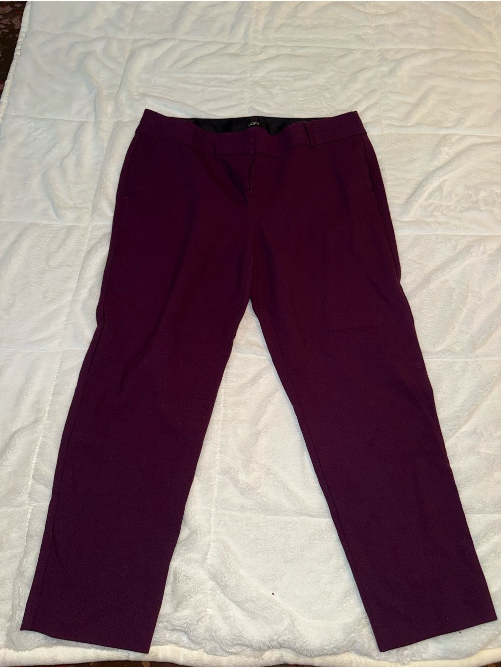 LOFT Deep Plum Tailored Dress Pants